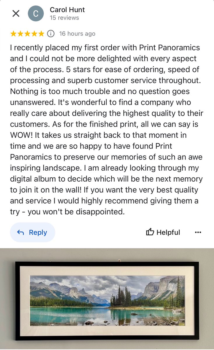 Customer satisfaction is our top priority at Print Panoramics, and reviews like these make our day! ⭐⭐⭐⭐⭐ Thank you for recognising our efforts and for recommending us. We can't wait to help you capture more special moments! #FiveStarService #PrintPanoramics #photography