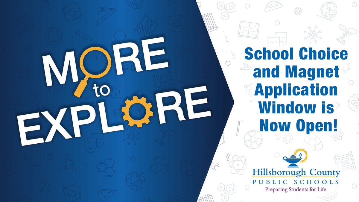 The School Choice and Magnet Application Window for the 2024-2025 school year is closing soon ⏰! Submit your application by March 17 at 11:59 p.m. Choose from various programs like K-8 schools, virtual programs, IB, Arts, or STEM 🔬🎭🖥️. Apply now at hillsboroughschools.org/choice.
