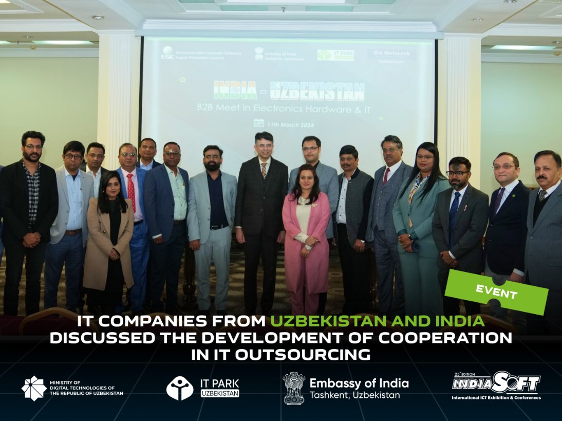 The event “Uzbekistan – India. A New Era of Cooperation” took place, organized by the Embassy of India in Uzbekistan in collaboration with IT Park Read more on the website: outsource.gov.uz/media/it-compa… #UzbekistanIndiaCooperation #ITIndustry #BusinessPartnership #Innovation