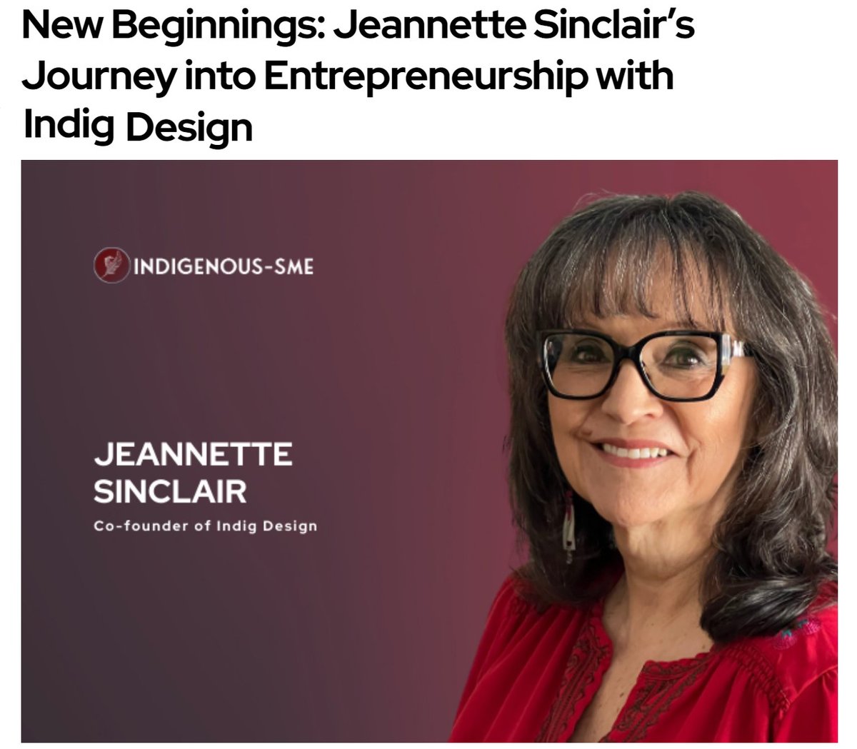 Indig Design's Co-founder Jeannette Sinclair is featured in the latest issue of Indigenous SME Business Magazine
indigenous-sme.ca/new-beginnings…...
indigdesign.ca