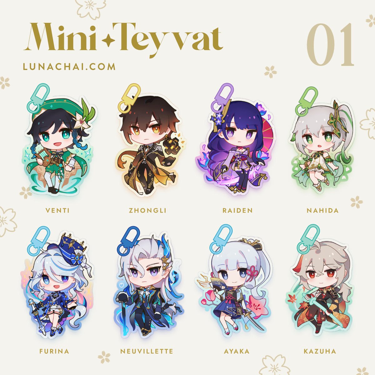 new star rail & genshin charms are up, including firefly, jingliu, and archons!🌟 get a free b-grade with your order while supplies last (see thread) 🎁 shop.lunachai.com