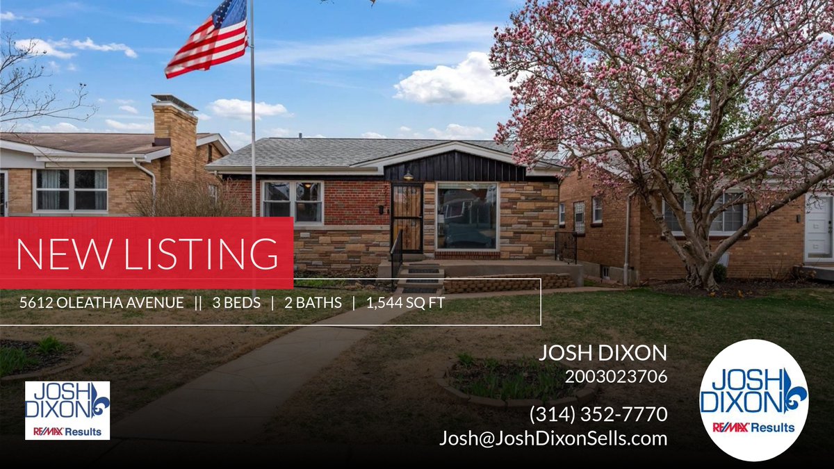 JoshDixonSells's tweet photo. 📍 New Listing 📍 Take a look at this fantastic new property that just hit the market located at 5612 Oleatha Avenue in St Louis. Reach out here or at (314) 352-7770 for more information!

Listed by Liz Smith

Josh Dixon - RE/MAX R... https://t.co/wa5n5pF9I6 https://t.co/uBVNIuP5mr