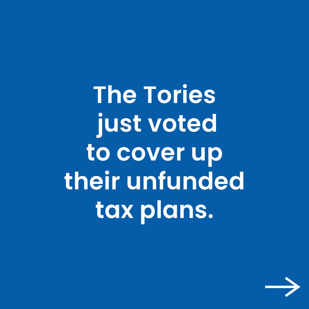 The Tories just voted to cover up the cost of their unfunded plan to abolish national insurance.