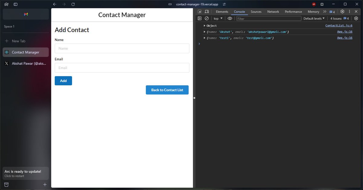 akshat19p's tweet photo. Faced some issues with react-router-dom while storing data in local storage and accessing it, but due to this got better understanding of this concept. 

https://t.co/2bzH8bIsPt https://t.co/zPse8Rpu0b