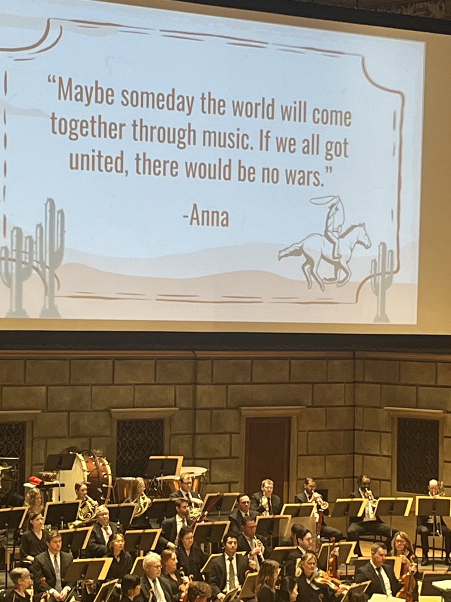 JimenezGleason's tweet photo. Out of the mouths of babes, one of the submissions received from the more than 2K students from 25 schools in 13 counties who took part in today’s ⁦@ROCPhils⁩ education concert series! #artseducation #artsmatter https://t.co/NlHqBRUKpH
