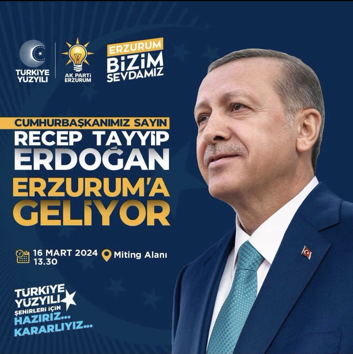 galtun25's tweet photo. Genel başkanımız , Cumhurbaşkanımız Sn.Recep Tayyip Erdoğan
Erzurum'a geliyor...

Hazır mısın Erzurum...

🗓️16 Mart (Cumartesi) 
⏰13.30

@RTErdogan 
@Akparti @erkankandemir @avibrahimK @efkanala https://t.co/9synMjysLC