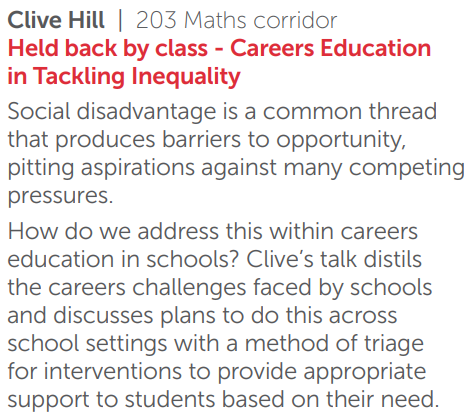 Clive_Hill's tweet photo. If you're at @researchEDBrum and have an interest in careers or work on the pastoral side of education, my talk is very much for you. Session 3, I'll bring the snacks.
#rEDBrum #AlrightBab https://t.co/up2kY9gcuO