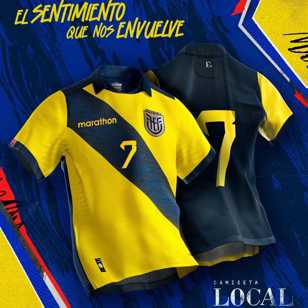 MundoDeporEC's tweet photo. #Tricolor🇪🇨| Federación Ecuatoriana de Fútbol 🇪🇨en la ciudad de Guayaquil presentó las nuevas indumentarias de "La Tri" para la Copa América de este año.

🗣️La camiseta principal es amarilla, con una franja de color azul, pantaloneta y medias del mismo color.

🗣️La camiseta alterna es blanca con un rectángulo de color azul.

🗣️ La Copa América se jugará en Estados Unidos y se desarrollará del 20 de junio al 14 de julio.

🗣️Ecuador es parte del grupo "B" y enfrentará a México, Venezuela y Jamaica.
