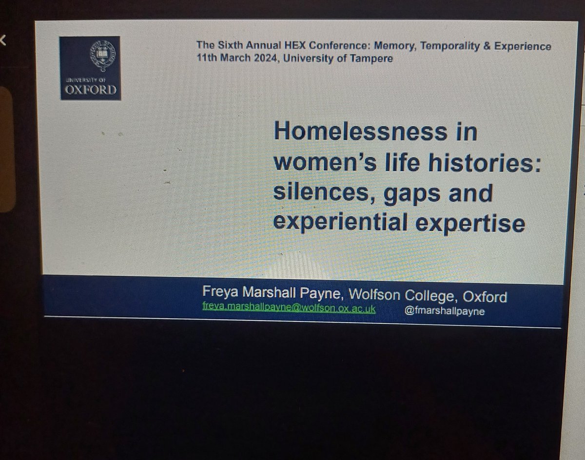 The @HEXhistory conference was fabulous. I've come away inspired by excellent papers on life-writing, oral history, memorialisation, commemoration + much more. Thank you for having my paper! Now I'm off to learn more about how Finland is combatting homelessness