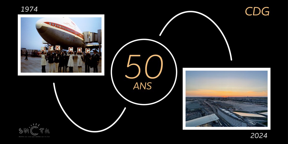 13/03/74 : #CDG accueille son 1er vol, un Boeing 747 de la TWA en provenance de New-York.
13/03/24 : 50 ans, 4 tours, 4 pistes, 11 terminaux, et 250 contrôleurs au service de 67 millions de passagers.
#ATC #Anniversaire #50ans <a href="/DGAC/">Direction générale de l'aviation civile 🇫🇷🇪🇺</a>
