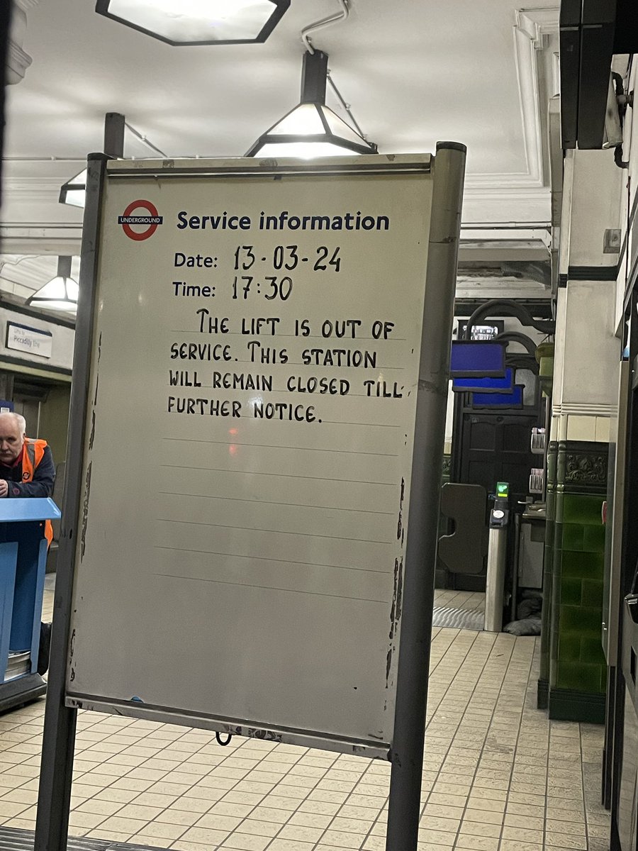 The one day I’m en route to Heathrow with a heavy case - <a href="/TfL/">TfL</a> if you fixed the other lift that’s been out of service at Holloway Rd for well over a year, you wouldn’t need to close the station, would you?