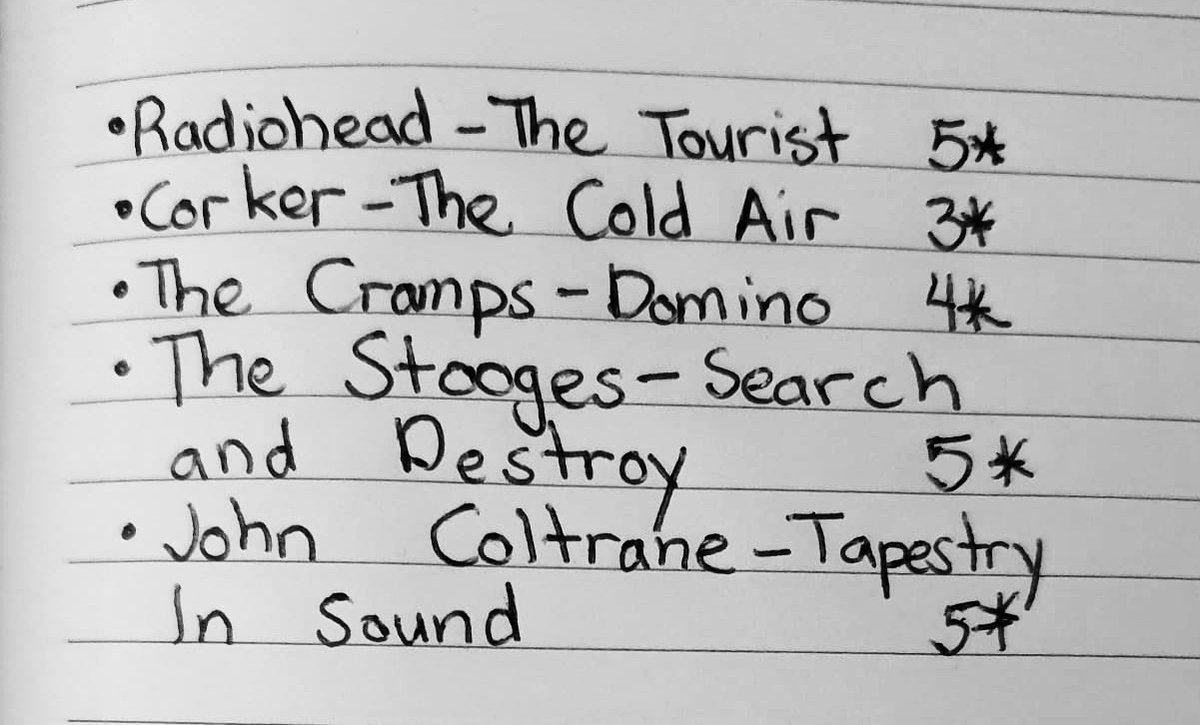 LoganSoundsOff's tweet photo. For the first #LogansFive of the week I have a mix of tunes from @radiohead, @corker, @cramps_the, @TheStooges and @JohnColtrane

Let me know what you think of today's ratings &amp; if you'd like to send a #FollowersFive for me to rate you can email logansfollowersfive@gmail.com https://t.co/5QJF0agUqZ