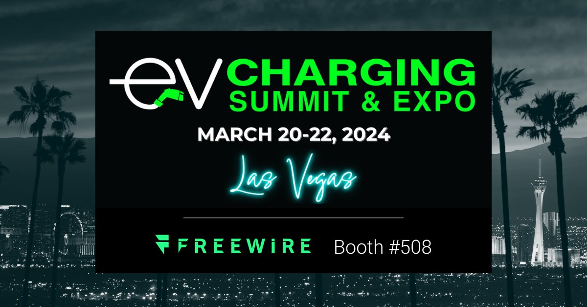 FreeWireTech's tweet image. We're one week away from the EV Charging Summit & Expo in Las Vegas! Join us at Booth #508 to learn more about our battery-integrated charging solutions, along with our latest product, Boost Power Pro.