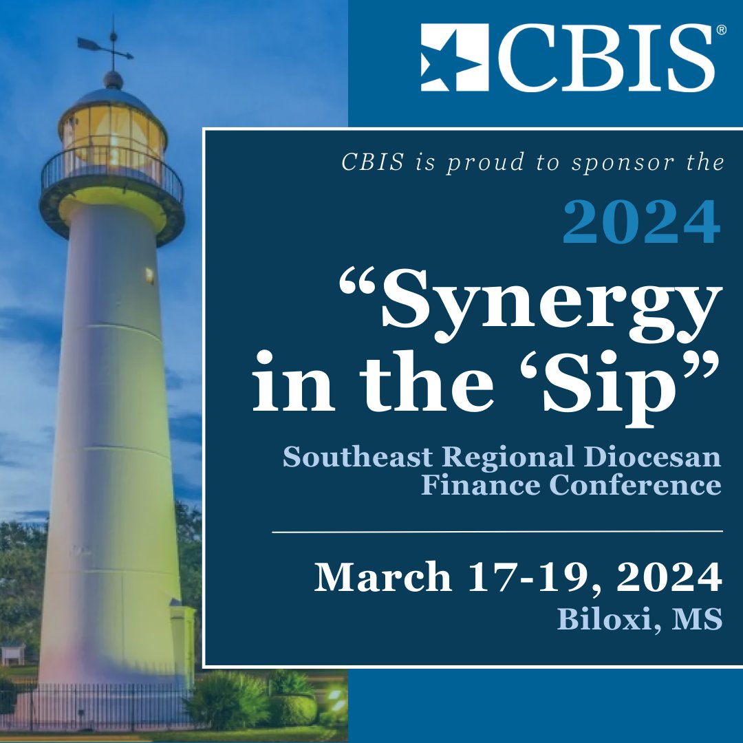 CBIS is excited to be a Platinum sponsor at “Synergy in the ‘Sip”, the Southeast Regional Diocesan Finance & HR Conference, on March 17-19 in Biloxi, MS. We look forward to seeing you there! #FaithBasedInvesting #CatholicInvesting