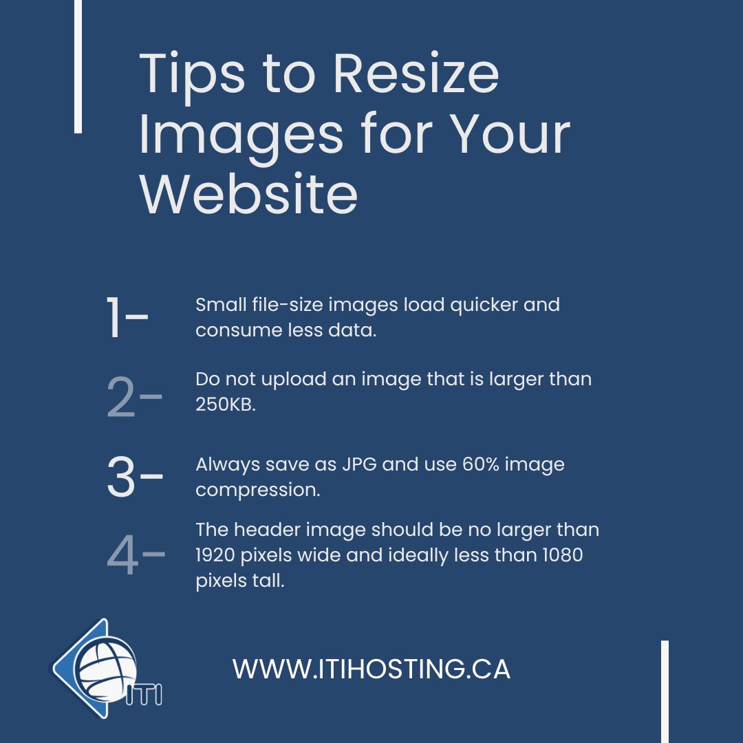 ✨ Pro tip alert! ✨ Want your website to load faster and look sleeker? Learn how to resize images like a pro with these simple tips! 📸💻

#ITIHosting #ITICanada #WebsiteTips #ImageOptimization #TechHacks