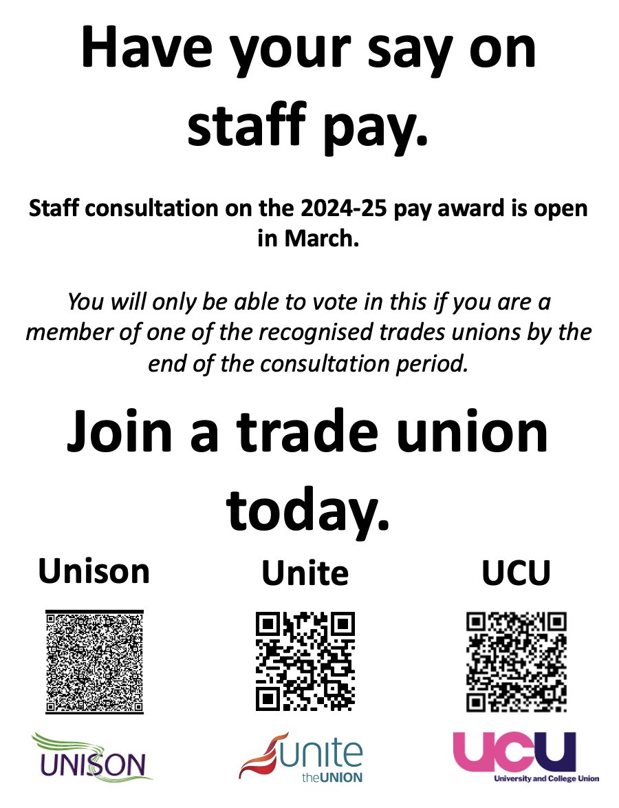 Following consultation with the unions, Imperial College's 2024-25 pay offer will be send to all staff to tomorrow. Make sure you join a union so you can cast a vote on whether to accept or reject in the consultation that follows! @ImperialUnison @unitetheunion