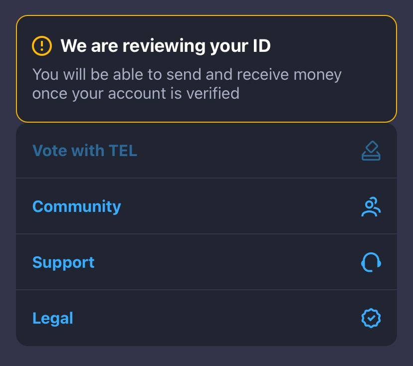 andrew_pinch's tweet photo. Looks like we have some additional KYC for those in Canada ... Hmm... possibly getting ready for their Digital Cash remittances business... 

Anyone else seeing this KYC in app in other parts of the world??

The time has come... Let's $TEL the WORLD!!

#Telcoin #TEL #DeFi #MFS2 https://t.co/WVajboWvVc