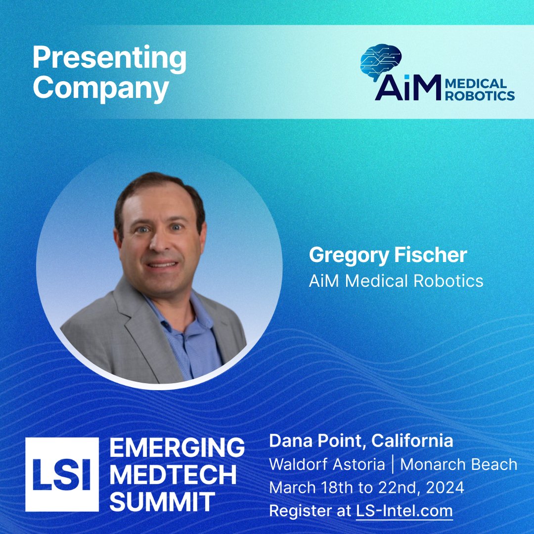 mrirobot's tweet photo. @AiMMedRobotics is looking forward to  @lsintelligence! Come to our #LSIUSA24 presentation at  3:40pm on Tues 3/19 to learn about AiM's MRI-compatible neurosurgery robot to enhance delivery of neurostimulation leads, targeted drug delivery, and conformal brain tumor ablation. https://t.co/KSEtorpTQq