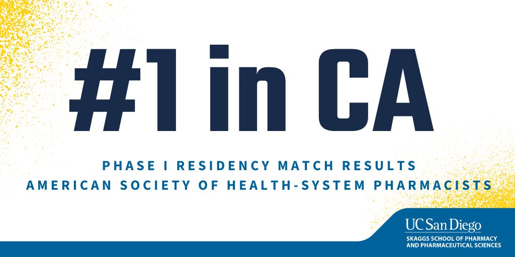 The #RxMatchDay results are in! We are proud to share we are the #1 #PharmacySchool in California based on Phase I match rates, with more than 80% of our students matching to a residency. Congratulations to all who matched today! #UCSDPharmacy