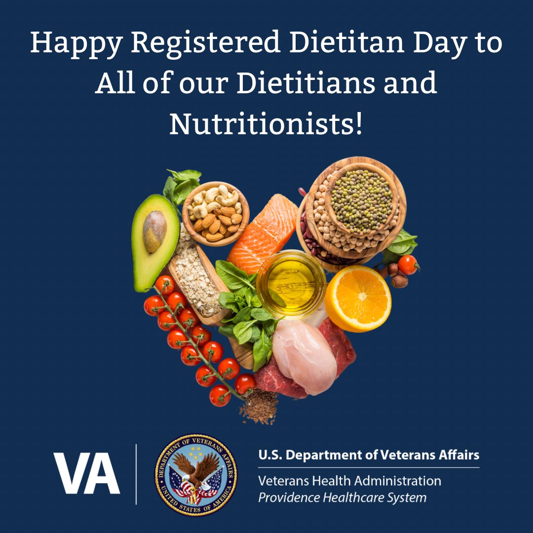 Happy Registered Dietitian Day to our incredible team at VA Providence! 🍎🥗

#RegisteredDietitianDay #NutritionHeroes #VAProvidence #HealthHeroes #DietitiansOfInstagram #NutritionMatters #EatWellLiveWell