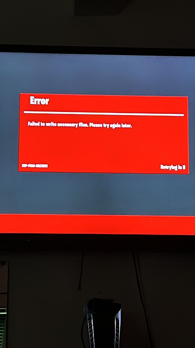 ShayTheeGemini's tweet photo. @FortniteStatus I’m on PS5 and why I’m getting this Error message  Esp Man Archive https://t.co/tLXk6pJhq9
