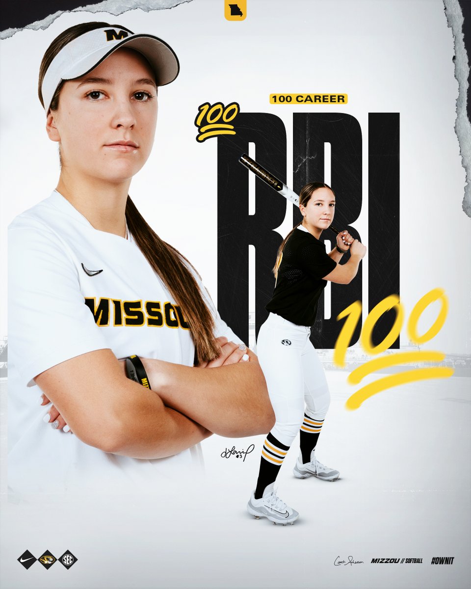 Welcome to the 💯 RBI club, Jenna Laird!! #OwnIt #MIZ 🐯🥎 | @_jennalaird