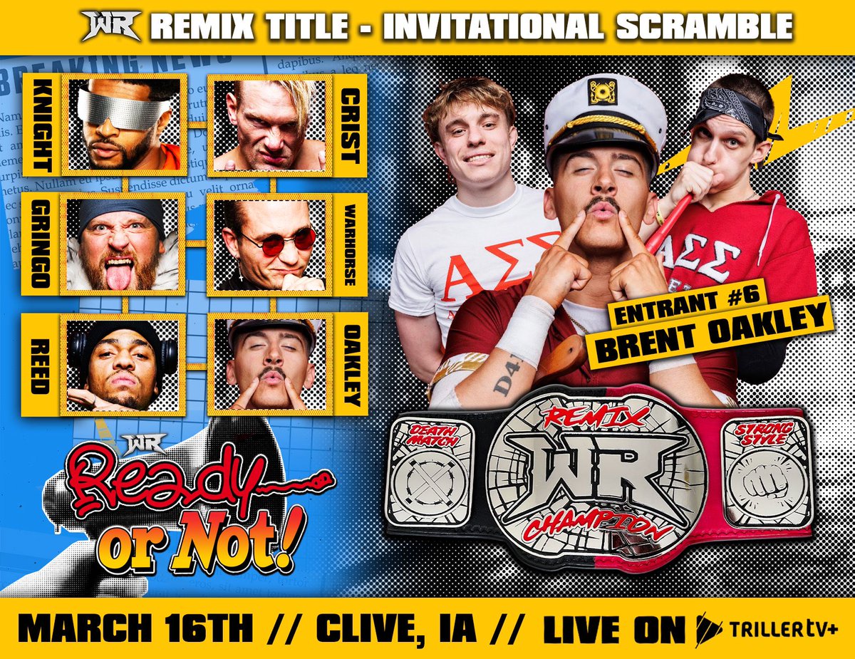PWRevolver's tweet photo. [BREAKING]

REVOLVER REMIX TITLE   
INVITATIONAL SCRAMBLE MATCH    

ENTRANT #6 - @WeAreVYBE’s Brent Oakley w/ Alpha Sigma Sigma!

Signed for 3/16   
#RevolverREADY
@HorizonEventsC1
LIVE on @FiteTV +

🎟️ https://t.co/mOxgSQzp6e https://t.co/eu1398ZQmH