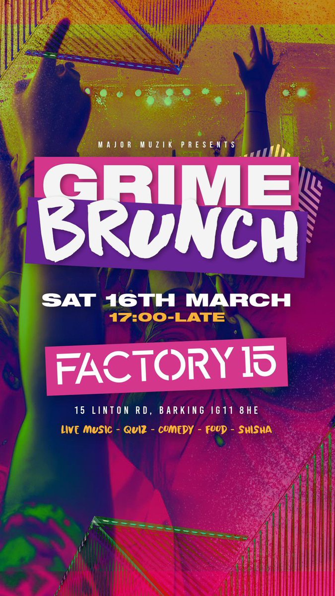 This Saturday I’m at @grimebrunch I’m gonna be doing up Quiz master. Let’s see who knows their Grime REALLY.
