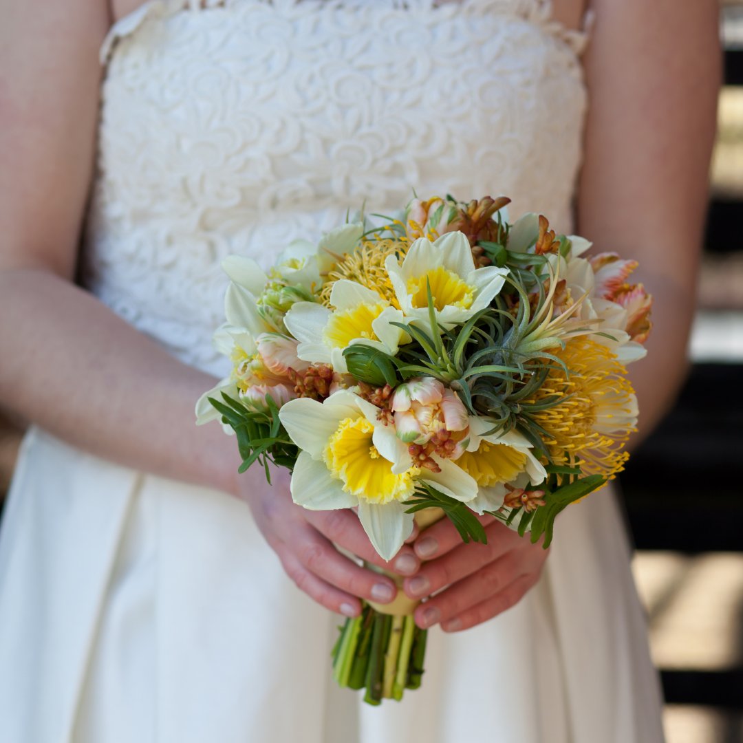 March's birth flower is the daffodil and a sure sign of spring. A perfect bloom for your wedding bouquet, the daffodil symbolizes unequaled love. #WeddingWednesday #Daffodil #WeddingBouquet #Wellsworth #Hotel #Southbridge #Shades #Lounge