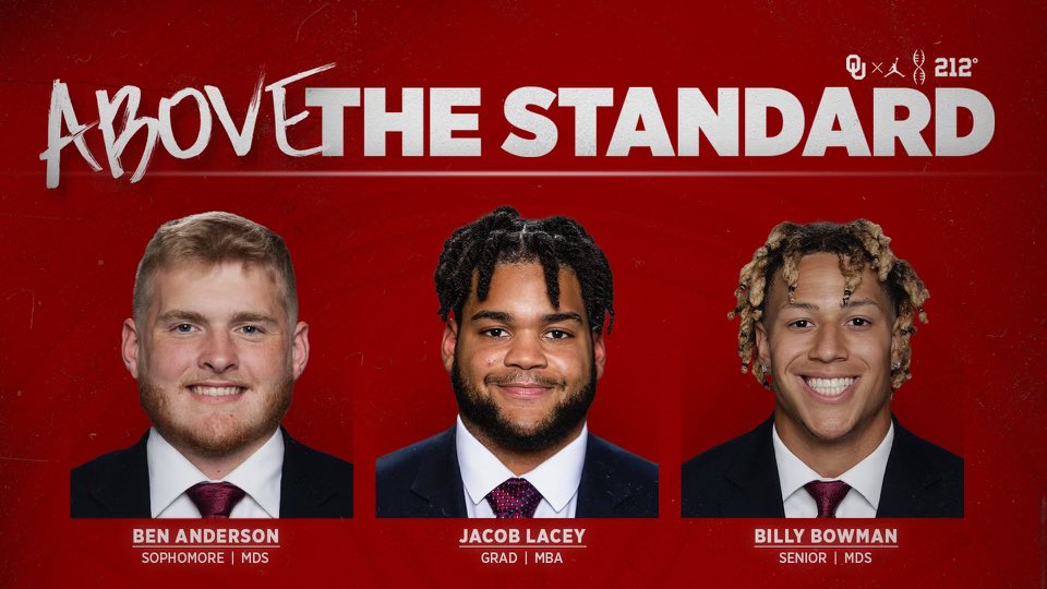 Our student-athletes of the week 📚 ▪️@62BenAnderson ▪️@JacobLacey6 ▪️@Billy2Bowman #OUDNA