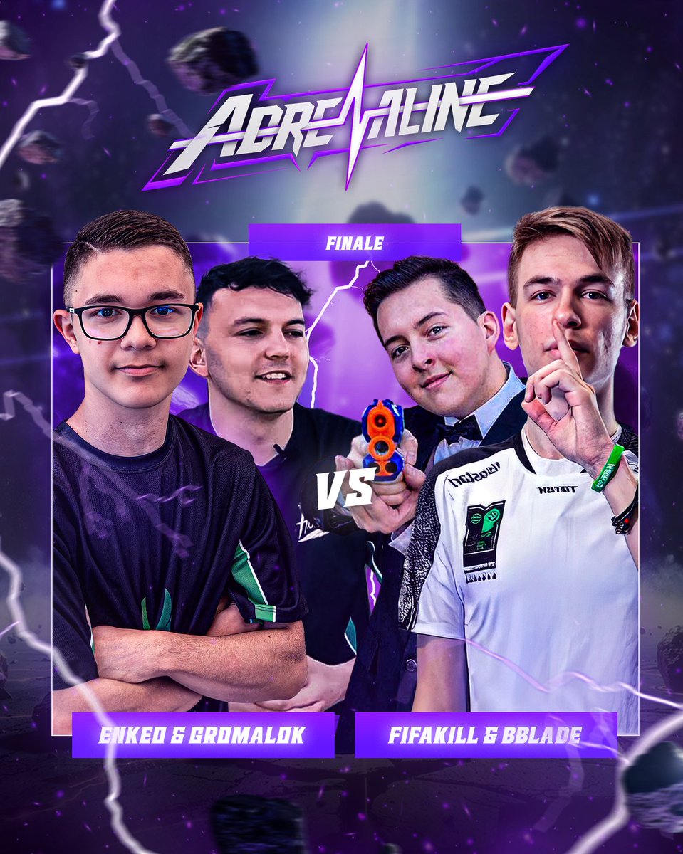 👑 CHOWH1 (@chowh1_) on Twitter photo C'est l'heure de la GRANDE FINALE 💉
<a href="/Enkeo_/">M8 Ǝnkeo</a> <a href="/Gromalokk/">M8 Gromalok</a> vs <a href="/BBladeVII/">Nico</a> <a href="/Fifakill_/">VSN Fifakill</a>
C'est en 5 manches, qui sera le gagnant de la première édition d'ADRENALINE ? C'est l'heure de la GRANDE FINALE 💉
<a href="/Enkeo_/">M8 Ǝnkeo</a> <a href="/Gromalokk/">M8 Gromalok</a> vs <a href="/BBladeVII/">Nico</a> <a href="/Fifakill_/">VSN Fifakill</a>
C'est en 5 manches, qui sera le gagnant de la première édition d'ADRENALINE ?
