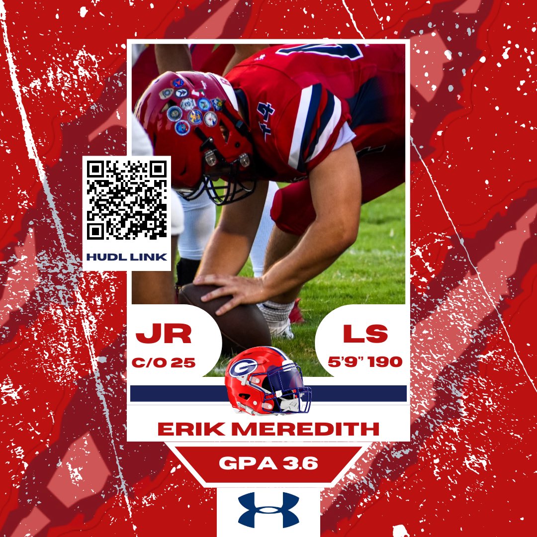 🚨Attention College Coaches🚨 @grizzlyfb has multiple athletes for your evaluation. Name: Erik Meredith X: @ECMeredith Position: LS 📚: 3.6 🎥: hudl.com/v/2MEn0g