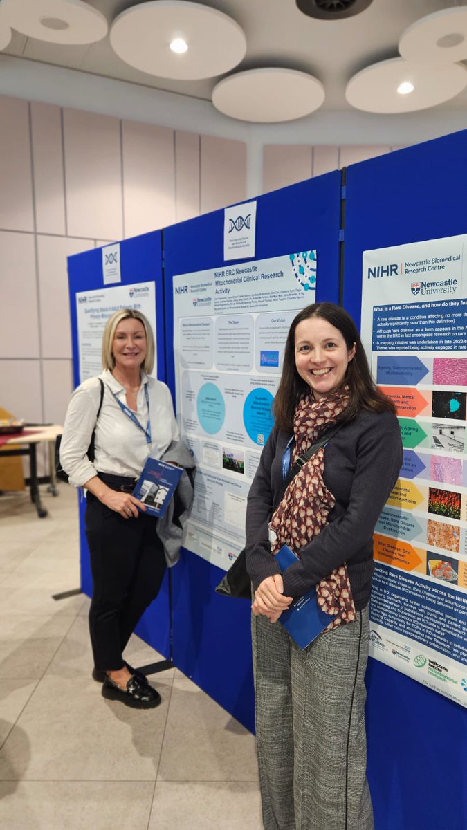 MitoResearch's tweet image. Huge thanks to the wonderful Oksana, Moe, Laura & Clare for representing us today at the @NIHRNewcBRC celebration of research excellence event 💚
