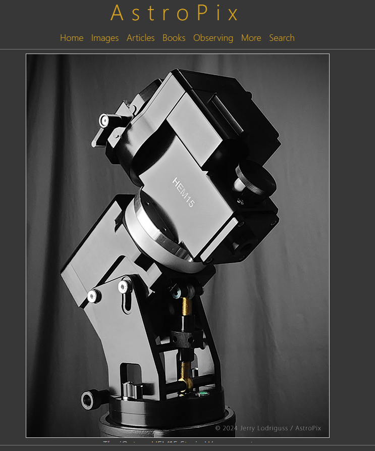 Great independent review of the iOptron HEM15 SWG by Jerry Lodriguss on astropix. #astronomy astropix.com/html/equipment…