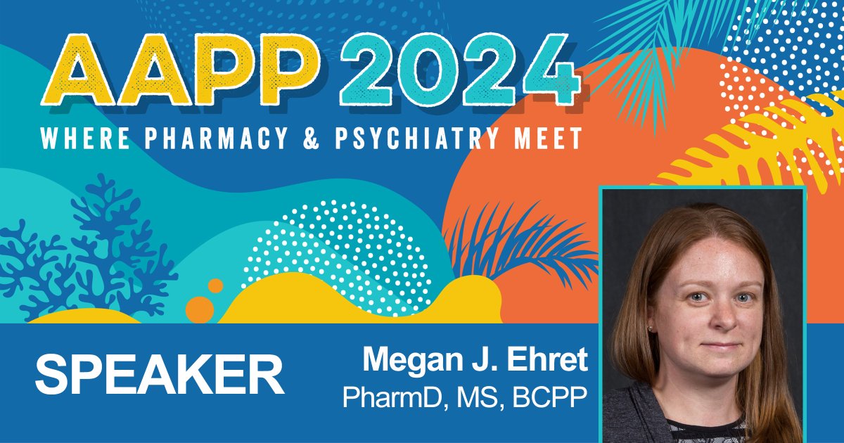 We're excited to welcome Megan Ehret as a #AAPP2024 speaker! Dr. Ehret will present Management of Clozapine-Resistant Schizophrenia on Monday, April 8 in Orlando. #psychpharmacy #pharmacy #acpe #bcpp #orlando #mentalhealth aapp.fyi/crx