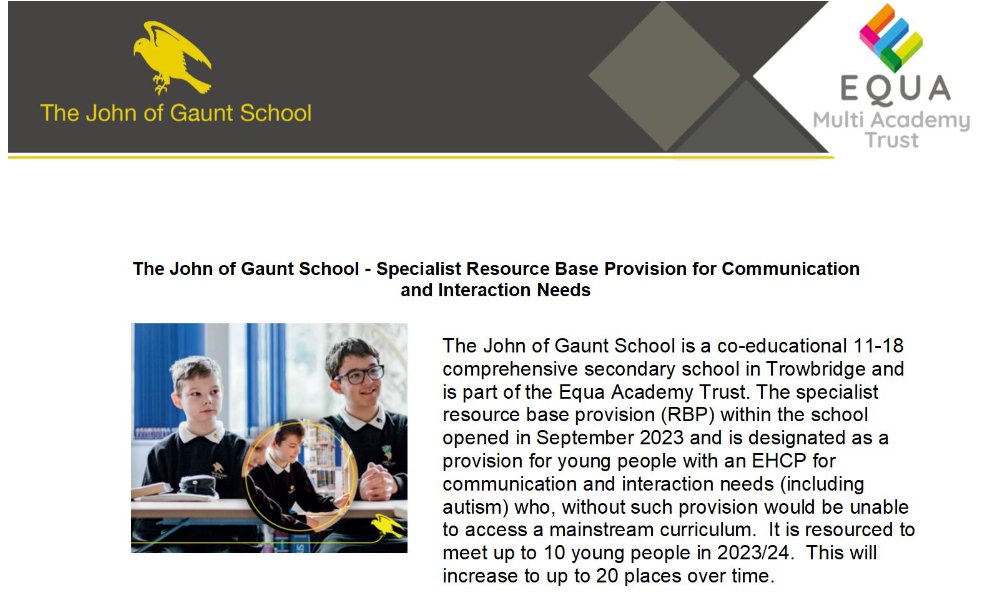 We are expanding our SEN Resource Base and are looking to recruit a base leader, a teacher and more teaching assistants.  If you are interested in any of these vacancies, or know someone who might be then you can read more about the posts on this link: johnofgauntschool.org/our-school/vac…