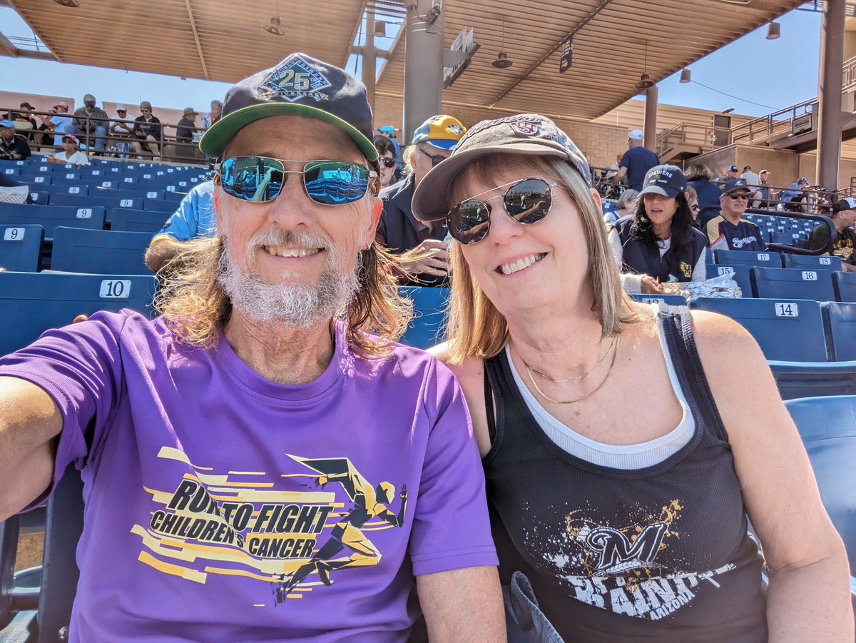 In Phoenix for a week. Today we are at the Brewers spring training game!