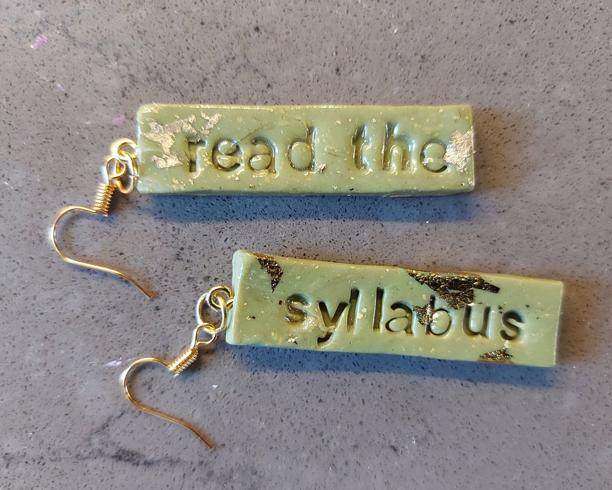 dexter_doggie's tweet photo. I made some earrings for frustrated professors. #readthesyllabus #AcademicTwitter @ReadTheSyllabus https://t.co/oYw63zhlPr