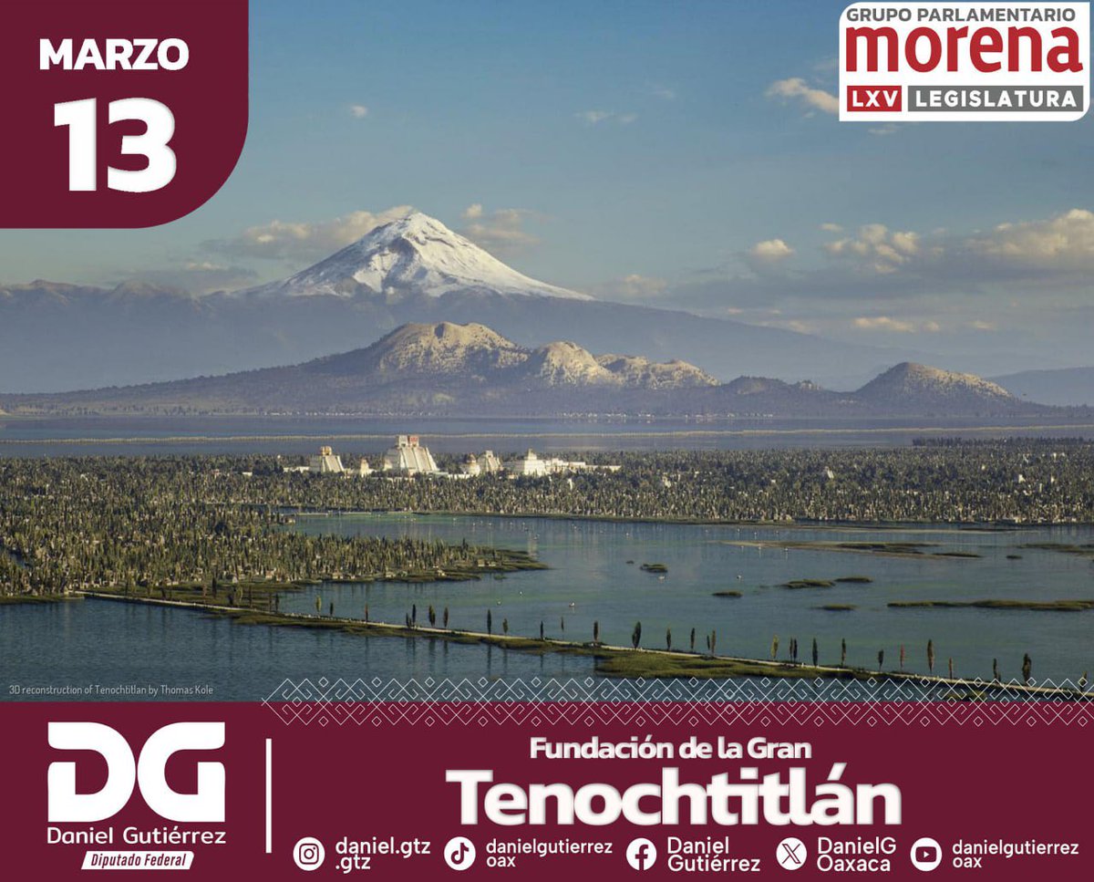 DanielGOaxaca's tweet photo. Hoy celebramos el 699 aniversario de la fundación de #México #Tenochtitlan, capital del #ImperioAzteca.
Después de un largo peregrinar, los mexicas encontraron el símbolo indicado por su dios #Huitzilopochtli, un águila posada sobre un nopal devorando una serpiente, lugar donde fundaron la Gran Tenochtitlán, hoy #CDMX.
Con el orgullo de ser mexicanos, honremos el pasado glorioso de nuestros pueblos originarios.
#Daniel #Gutierrez #Oaxaca
#laesperanzadeoaxaca
#SigamosHaciendoHistoria