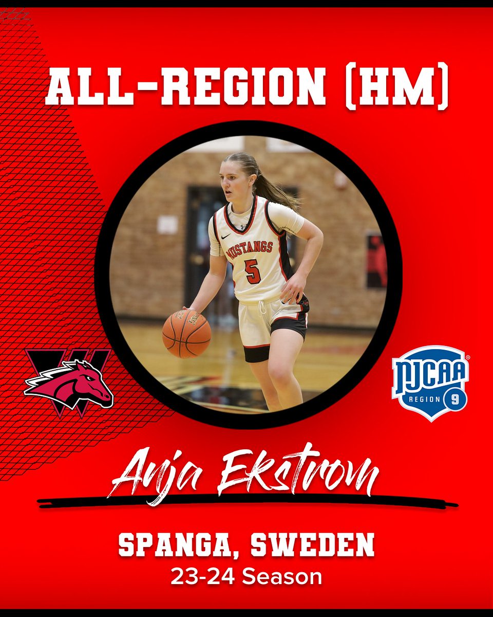 Congratulations to freshman guard @ekstromanja on being an honorable mention for the All-Region 9 team and defensive team for the 23-24 season!

Anja was 22nd in the conference in scoring at 10.5 points per game and 2nd in assists at 4.3!

#PonyUp 🐴