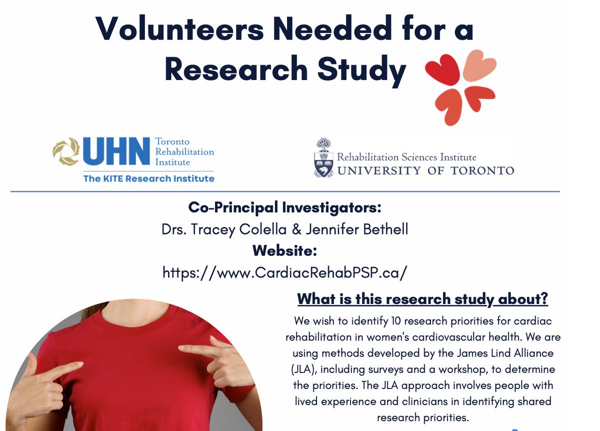 This survey closes March 19th!  
If you’re in Canada and have an interest in or experience with women’s cardiovascular disease or cardiac rehabilitation, researchers want your insights to help shape future studies. Please share your knowledge &amp; opinions!
redcap.utoronto.ca/surveys/?s=ME7…