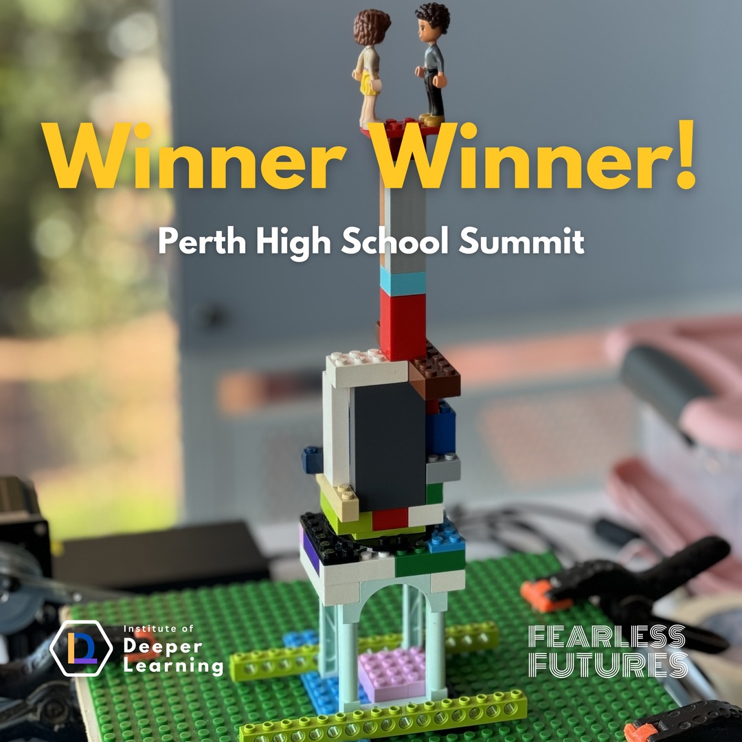 The winning design to our Tim &amp; Tam Earthquake Challenge at our Perth Fearless Futures high school summit.

This design survived a one minute earthquake with Tim and Tam at the top of their tower. 

Join us at an upcoming summit near you!