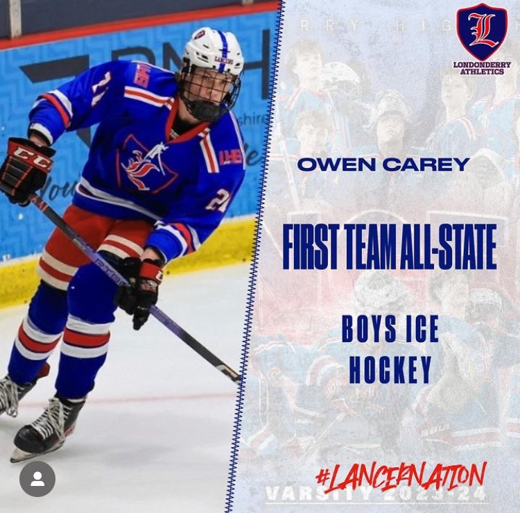 Hockey_LHS's tweet photo. FIRST TEAM ALL-STATE
BOYS ICE HOCKEY
Congratulations to Owen Carey and Michael Maloney on their All-State selections for D1 hockey! https://t.co/WsNRcPh581