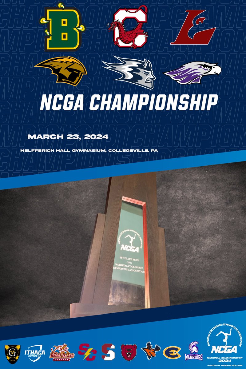 We are so excited to host @d3ncga National Championships next weekend!
📅 Sat 3/23
📍@UrsinusCollege, Collegeville, PA
⏰ 2PM, doors at 11AM
🎟️ Adults $10, Seniors $7, Child & Student w/ ID $5, Children under 3 🆓
🔗 in bio for 💻+🎟️

#NCGAgym #NCAAgym