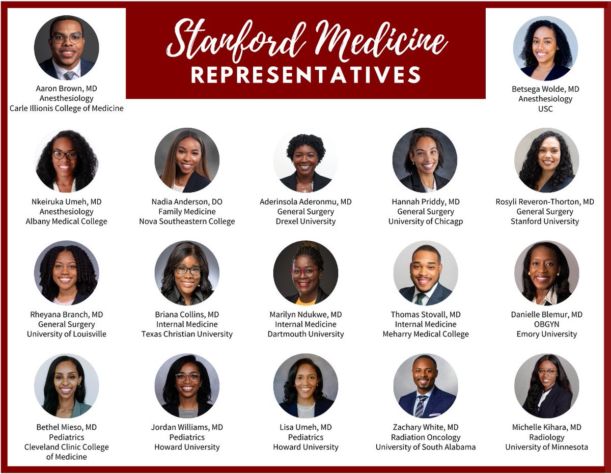 Lahia Yemane, MD (@lahiayemanemd) on Twitter photo We can't wait to be at #AMEC2024 and engage with students about <a href="/StanfordMed/">Stanford Medicine</a> <a href="/stanfordgme/">Stanford GME</a> <a href="/StanfordODME/">Stanford Office of Diversity In Medical Education</a>
📢 We are rolling deep with residents across many specialities + faculty and staff! Check out 📸 to see who will be there! We can't wait to be at #AMEC2024 and engage with students about <a href="/StanfordMed/">Stanford Medicine</a> <a href="/stanfordgme/">Stanford GME</a> <a href="/StanfordODME/">Stanford Office of Diversity In Medical Education</a>
📢 We are rolling deep with residents across many specialities + faculty and staff! Check out 📸 to see who will be there!