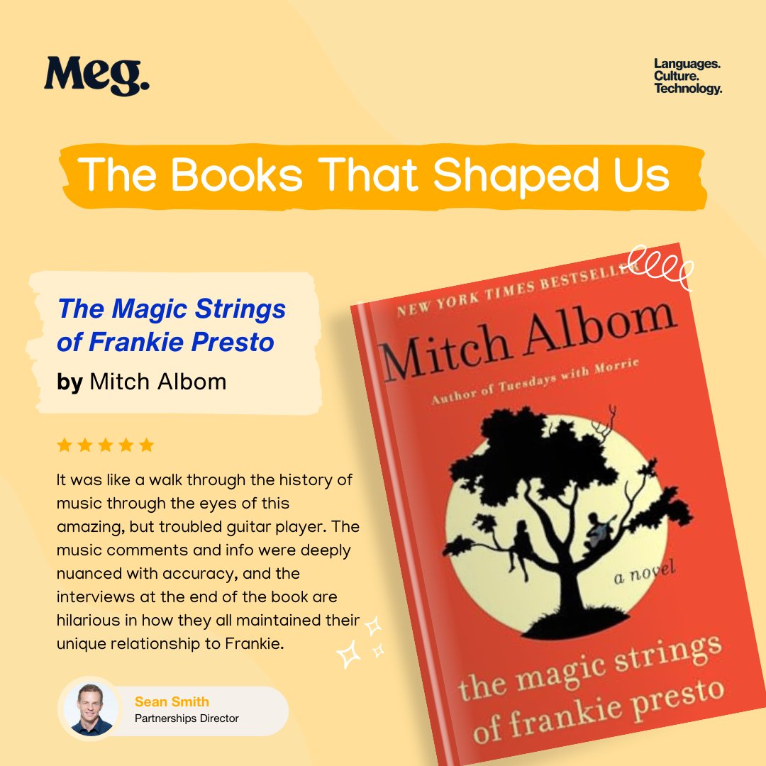 📖💙 We’re celebrating #NationalReadingMonth with our team’s favorite books! 🌟 Sean’s pick? 'The Magic Strings of Frankie Presto' by Mitch Albom. Sean describes it as a mesmerizing blend of music, love, and the extraordinary power of #storytelling!
