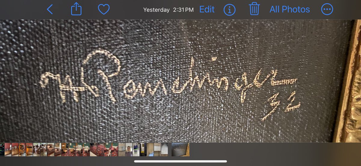 Hey #Deutsche speakers what is this letter or symbol at the beginning of the artist’s signature? Thank you!!! #painting #art #artist #German