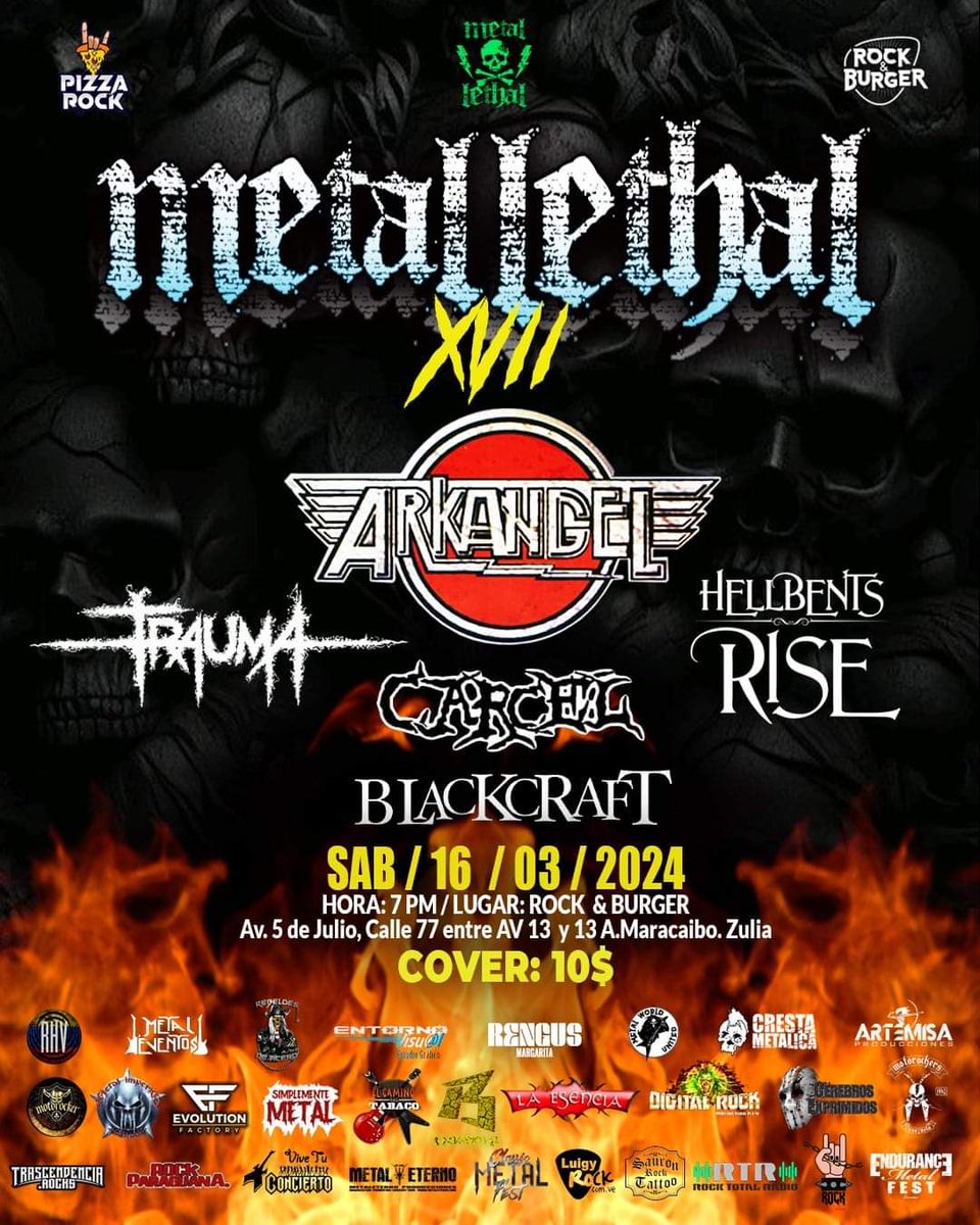 Llego el DIA mañana INICIA la GIRA de ARKANGEL "AETERNUS MMXXIV" en PUNTO FIJO 2 FECHAS una de ellas SOLD OUT  y el SABADO en MARACAIBO

APOYA a tus bandas NACIONALES y REGIONALES...NO dejes que te lo CUENTEN se PARTE de la HISTORIA