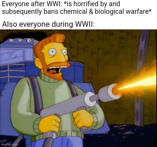 'We didn't start the fire, it was always burnin' since the worlds been turnin'...'
#historymemes #history #europeanhistory #wwi #ww1 #wwii #ww2 #germany #italy #russia #japan #england #france #unitedstates #military #war #meme #memes #memepage #memelife #memesdaily #dailymemes