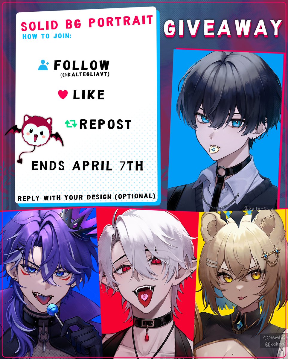 kaltegliavt's tweet image. Tysm for 20K!! I'm hosting this raffle for old and new vampimps 🫶
How to join:
-Follow @kaltegliavt !
-Like!
-Repost!
-Reply with your design! (optional)
Ends April 7th! 1 winner! GL! ❤️